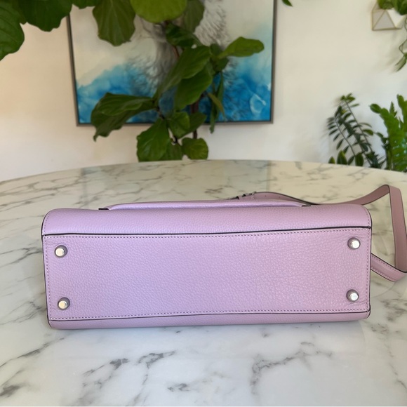 NWT Coach Lane Top Handle Carryall Satchel Crossbody Silver / Ice Purple C8209 - Picture 7 of 14